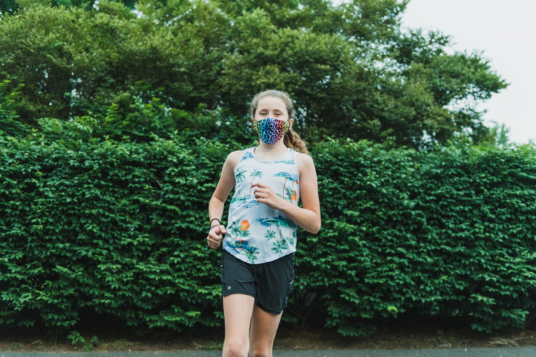 Girl wearing mask