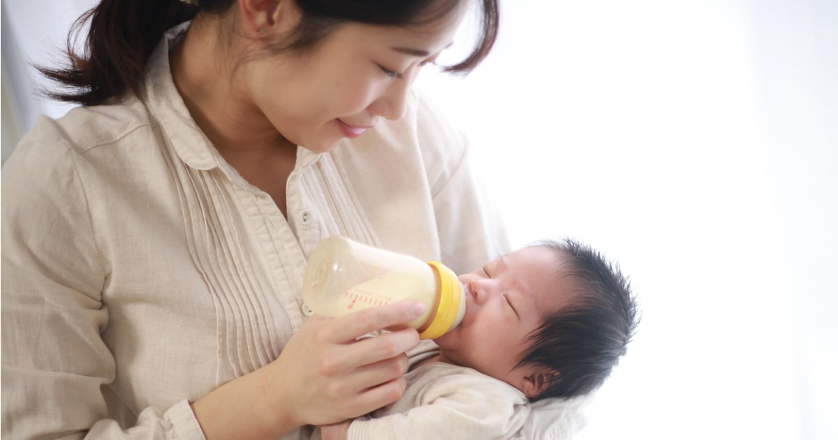 Mother feeding her baby