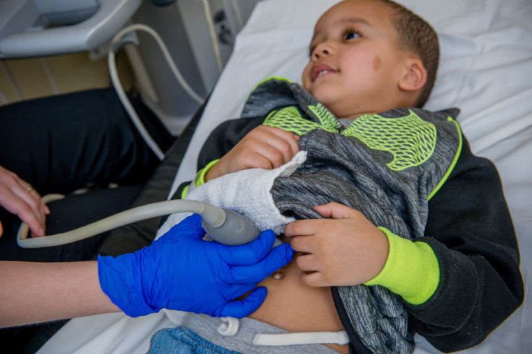 patient child getting ultrasound