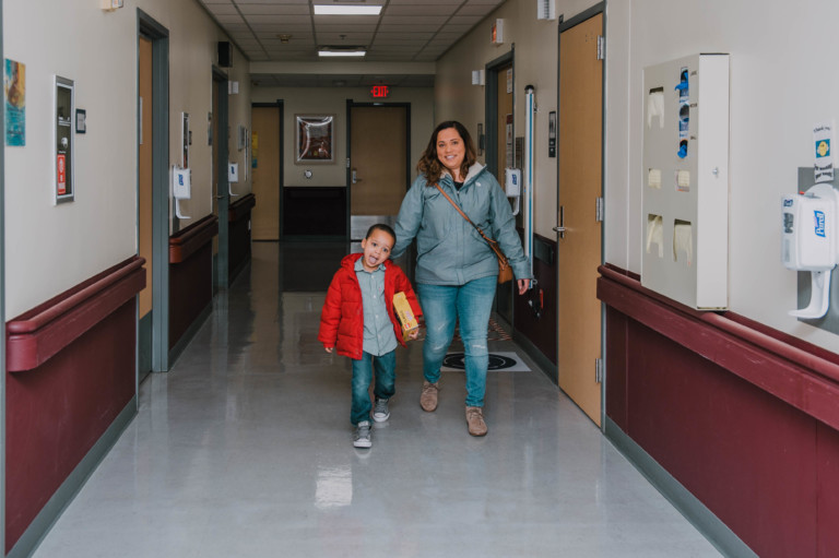 patient leaving to go home