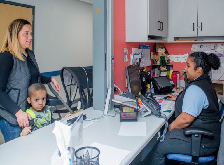 Patient and Mom at Radiology Registration