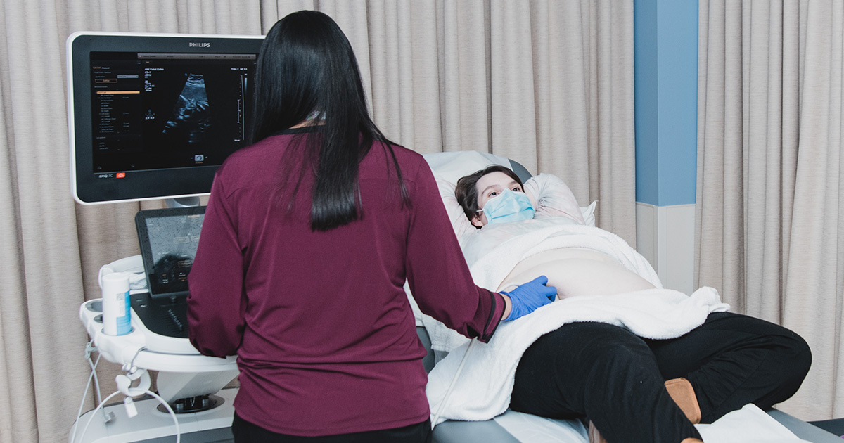 Women receiving a fetal echocardiogram