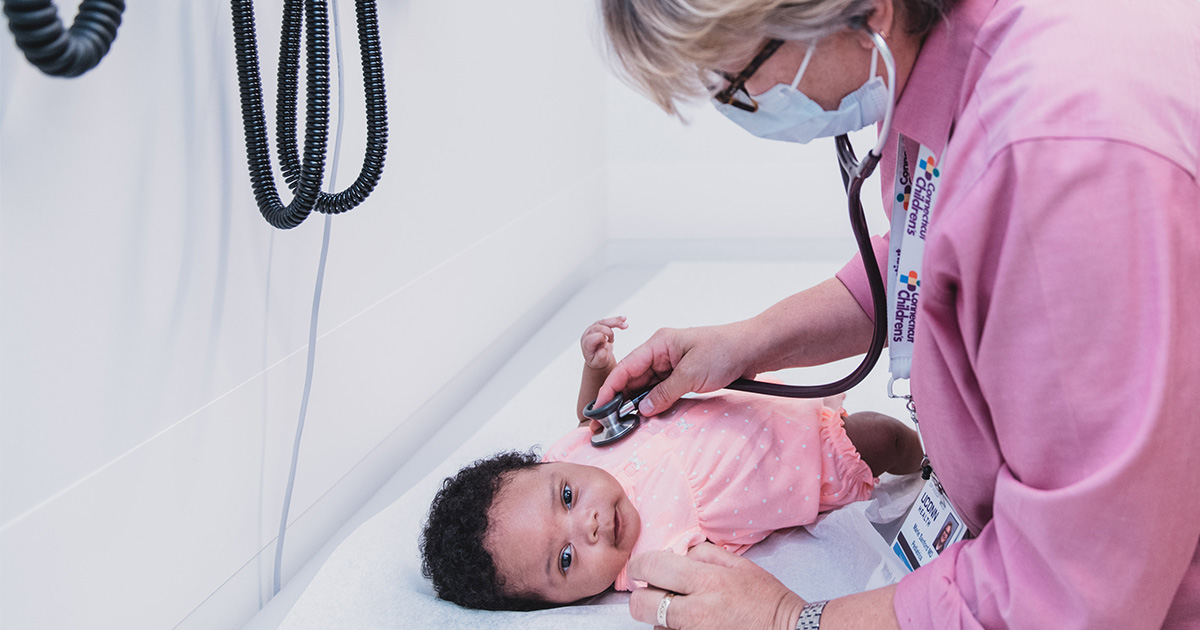 A baby at their checkup