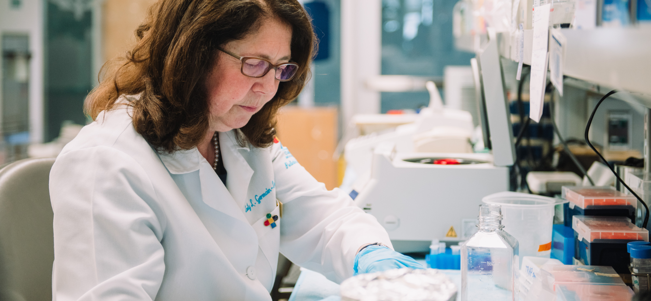 Dr. Germain-lee conducting research at a lab.