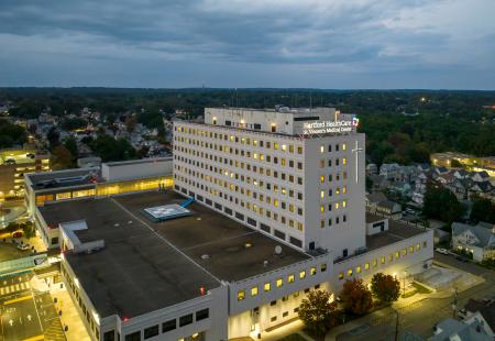 Drone shot of St. Vincent's Medical Center