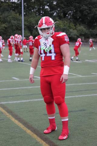 Zach on the football field