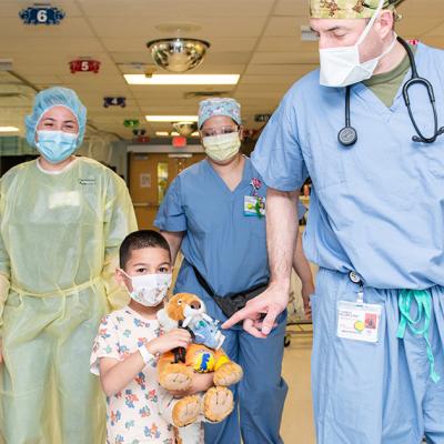 Child getting ready to go into surgery