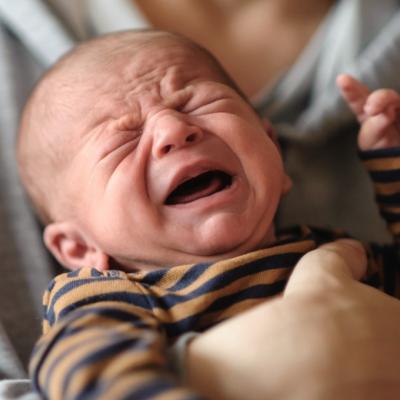 Newborn baby screaming head off with colic. 