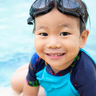 Child at the pool. 