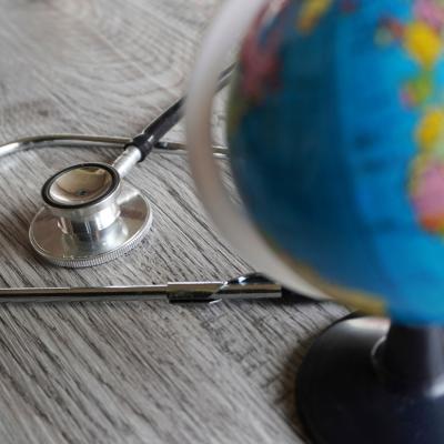 A globe and a stethoscope 